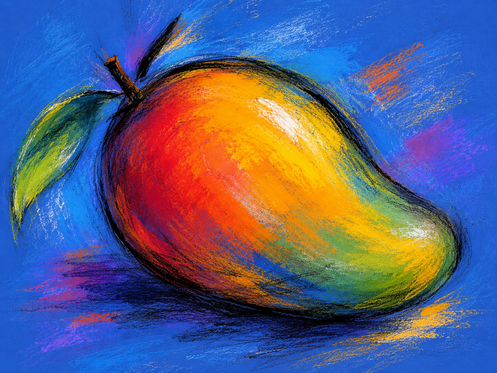 Mango Studie mit Pastellkreiden